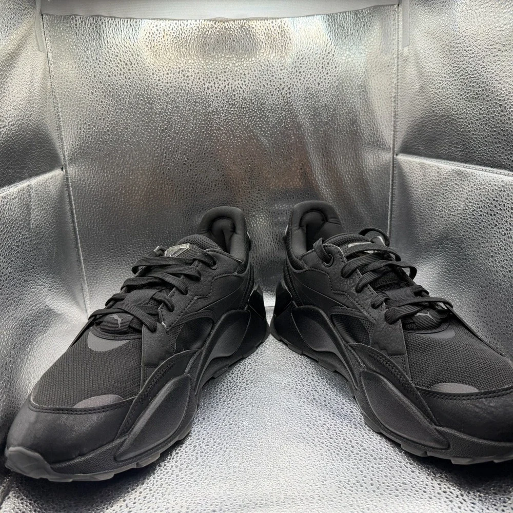 Size 13 Puma RS-XL Diamond Forever All‎ Triple Black Gray Mens Shoes 392401-02